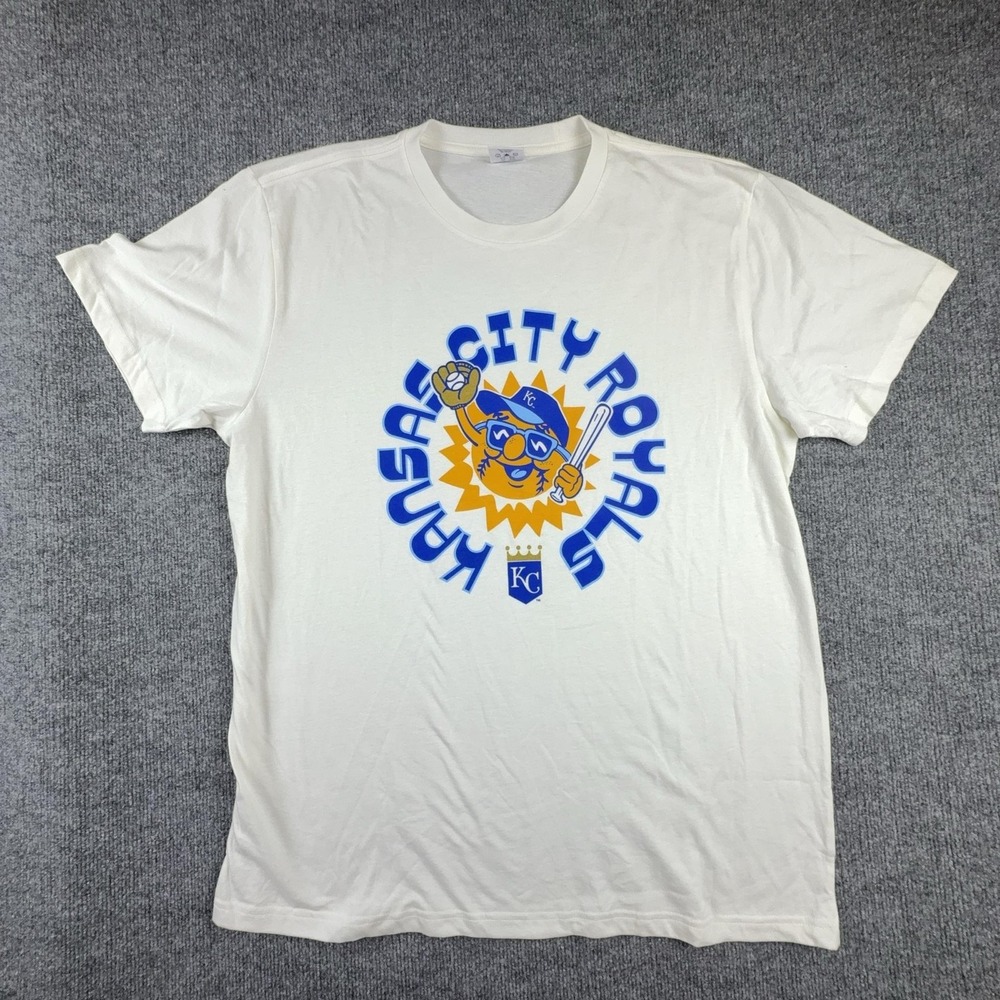 Kansas City Royals Shirt Mens XL White MLB Baseball Charlie Hustle Graphic Tee